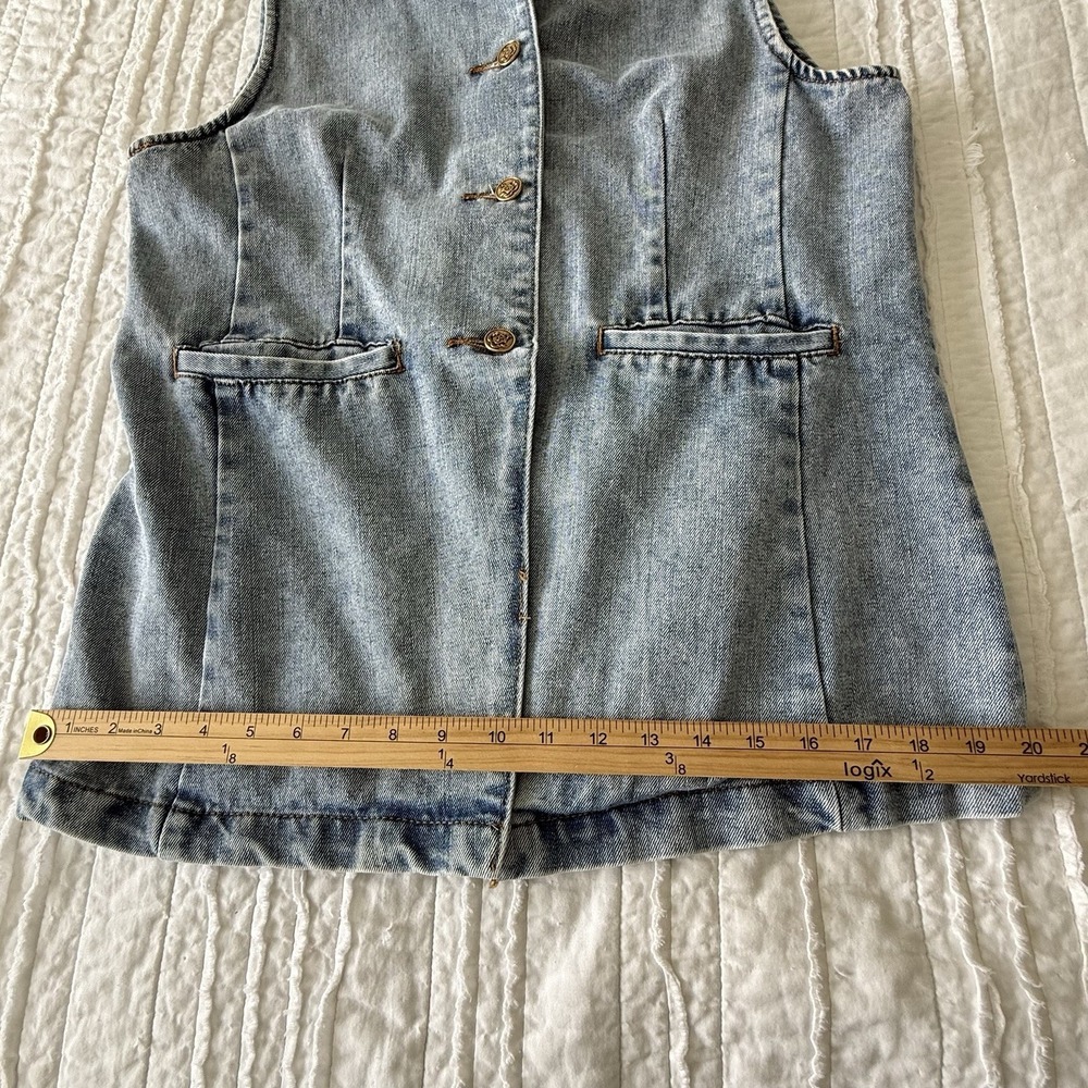 VIGOSS Denim Vest XL Festival Boho Cabin Eclectic - Picture 8 of 10
